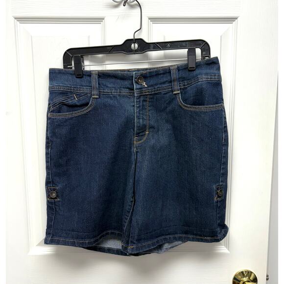 Nine West Jean Shorts, Roll Up Tab, Flap Pockets, Women's Size 8 - Picture 1 of 8